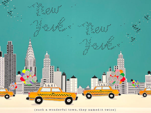 LARGE 13"x19" NEW YORK NEW YORK SUCH A WONDERFUL TOWN  PRINT