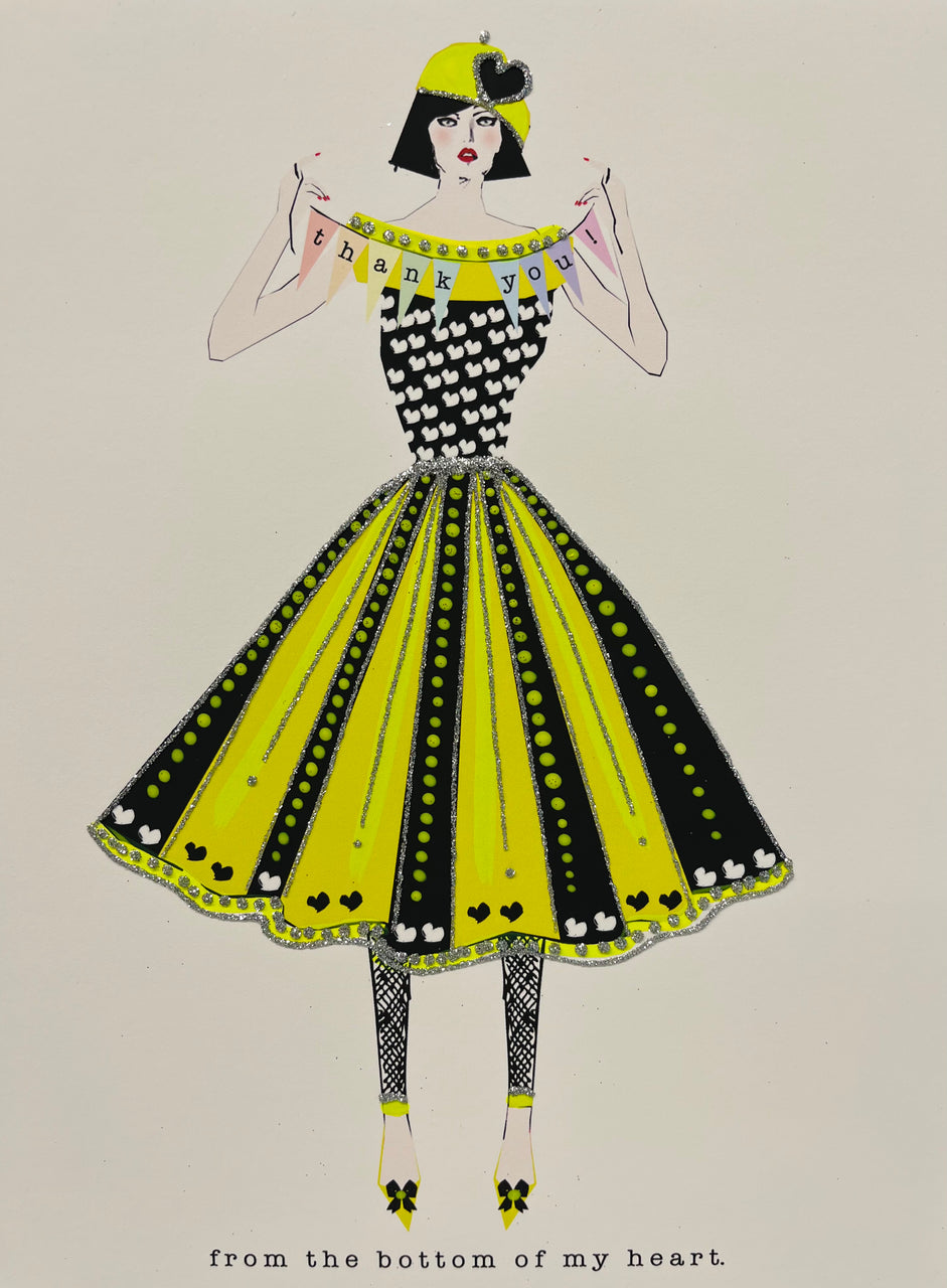THANK YOU FROM THE BOTTOM OF MY HEART (YELLOW) 8.5 X 11" PRINT