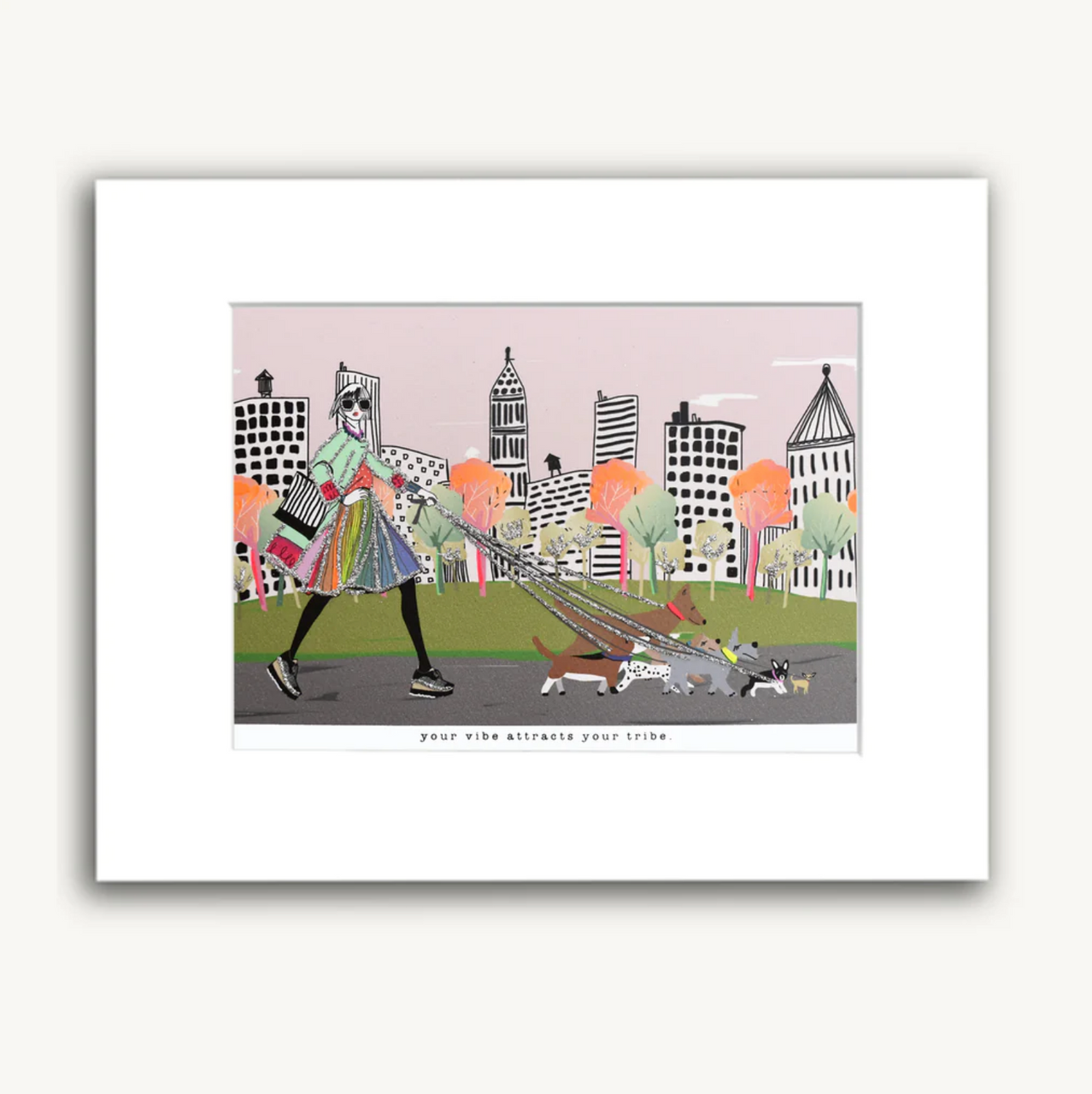 8"x10" YOUR VIBE ATTRACTS YOUR TRIBE GREETING CARD MATTED
