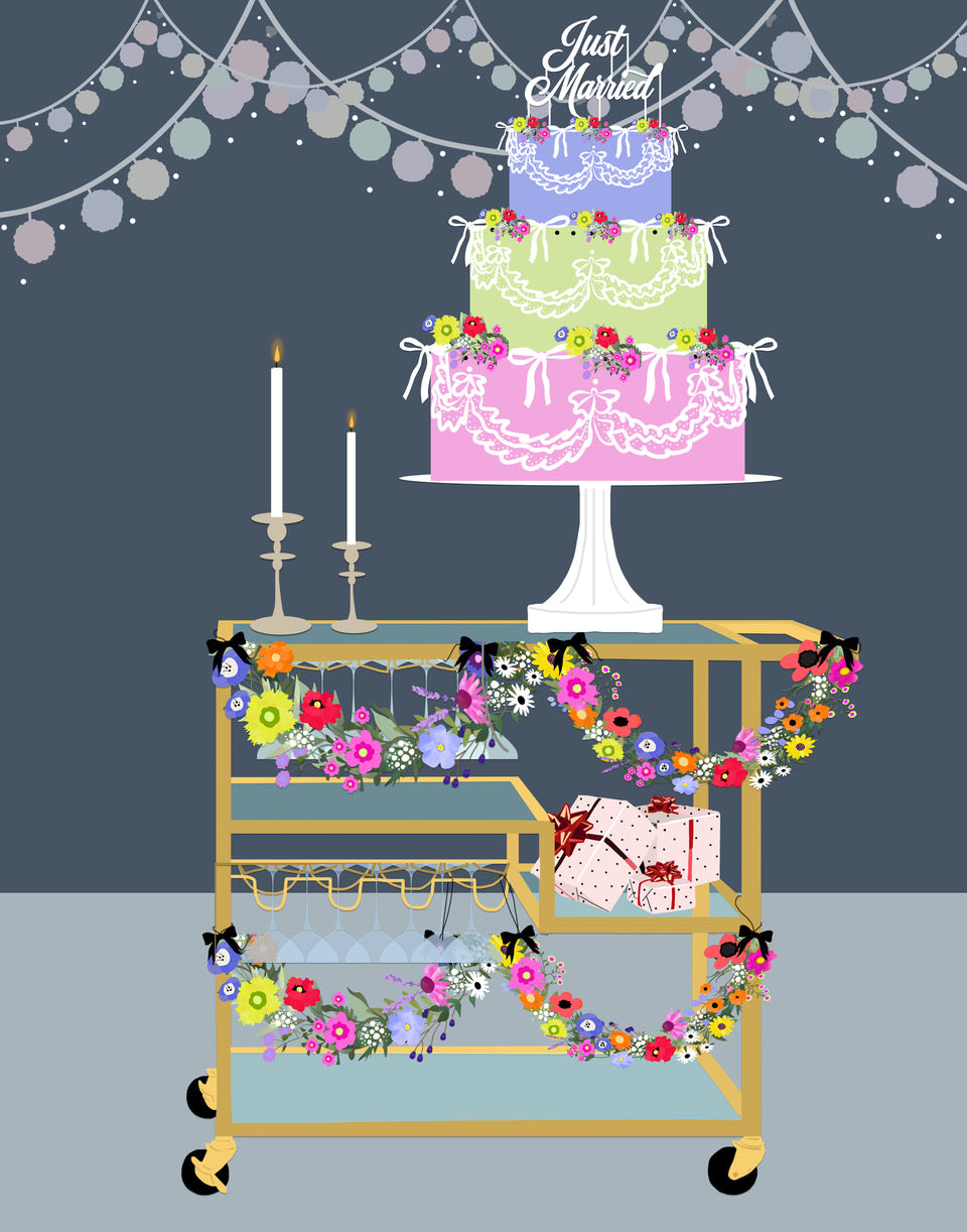 Just Married. (bar cart)