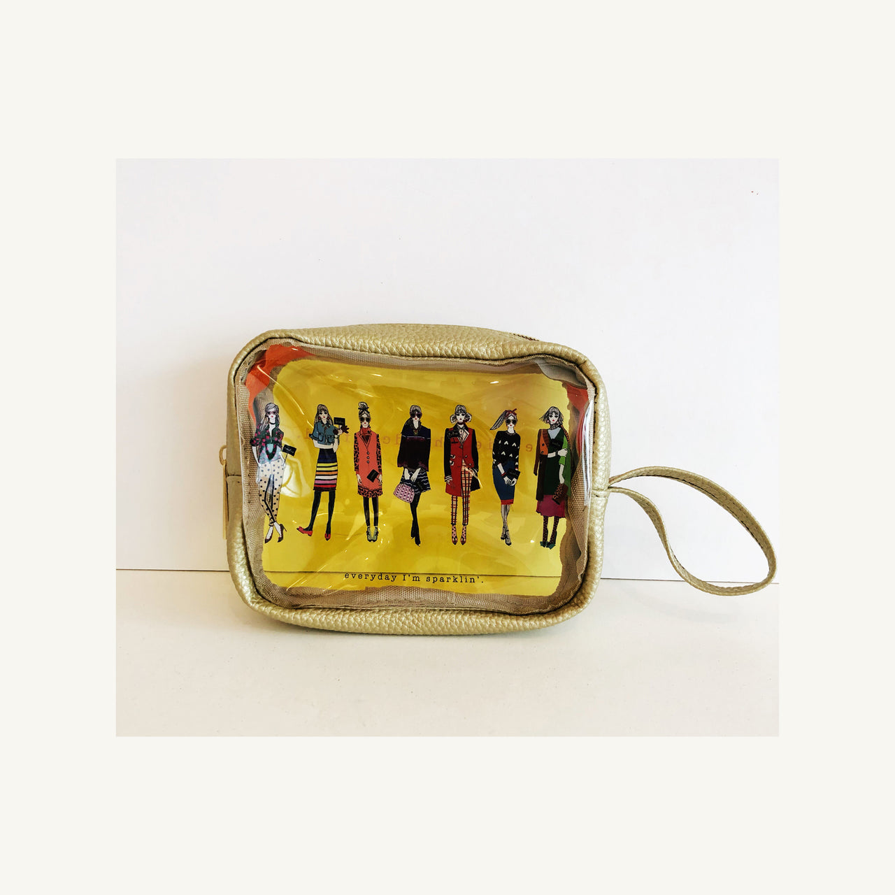 Everyday I'm Sparklin Vinyl Cosmetic Bag