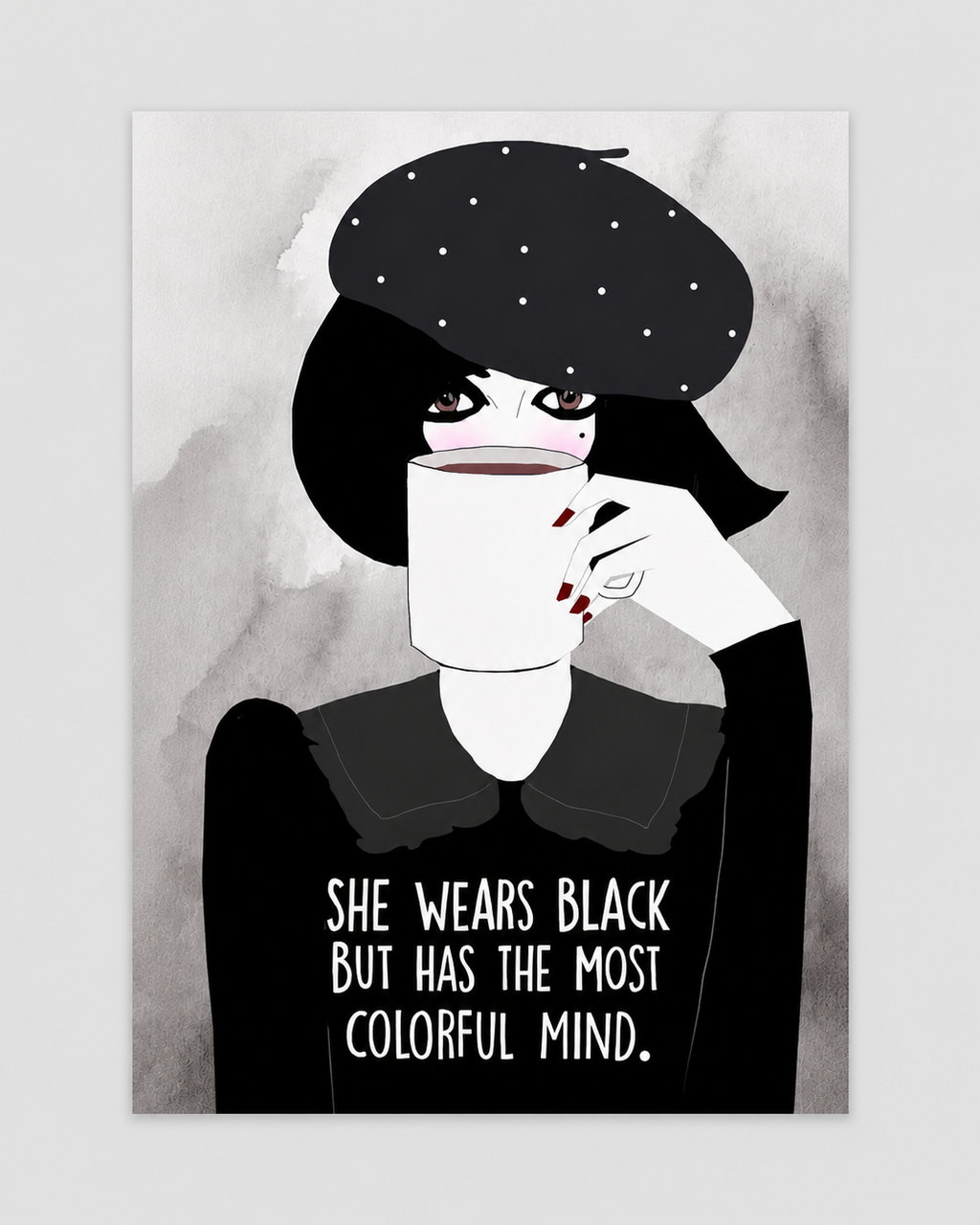 She Wears Black but has the Most Colorful Mind.