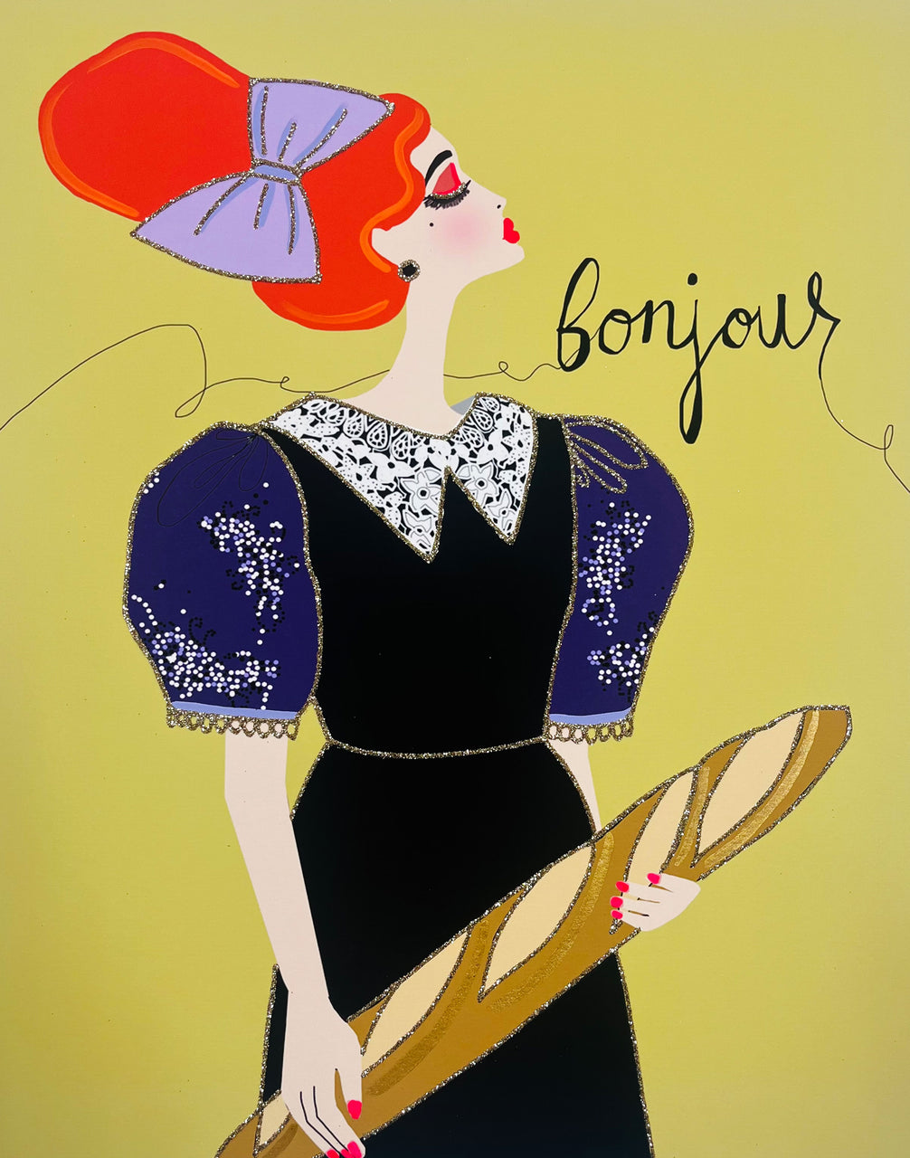 Bonjour 11x14 MEDIUM PRINT