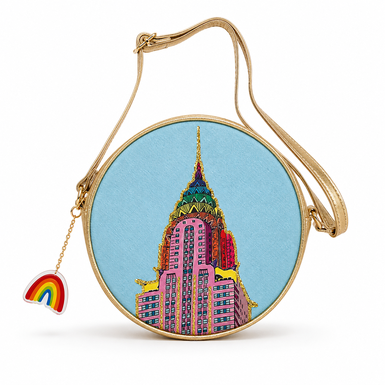 Rainbow Chrysler Building Crossbody Bag
