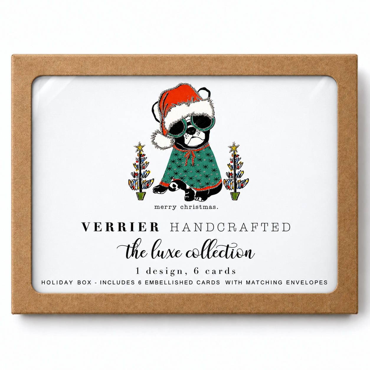 The Luxe Collection — Festive Frenchie Greeting Card Set (6 Cards)