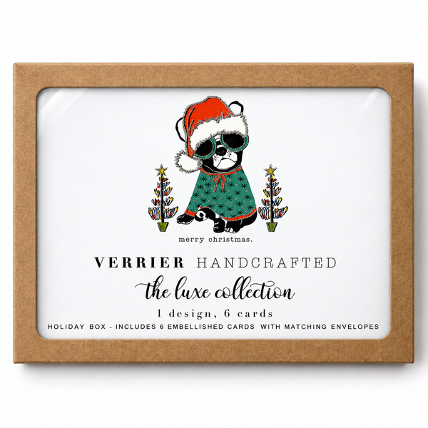 The Luxe Collection — Festive Frenchie Greeting Card Set (6 Cards)