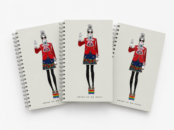 Swear On My Gucci Hardcover Spiral Notebook — Set of Three