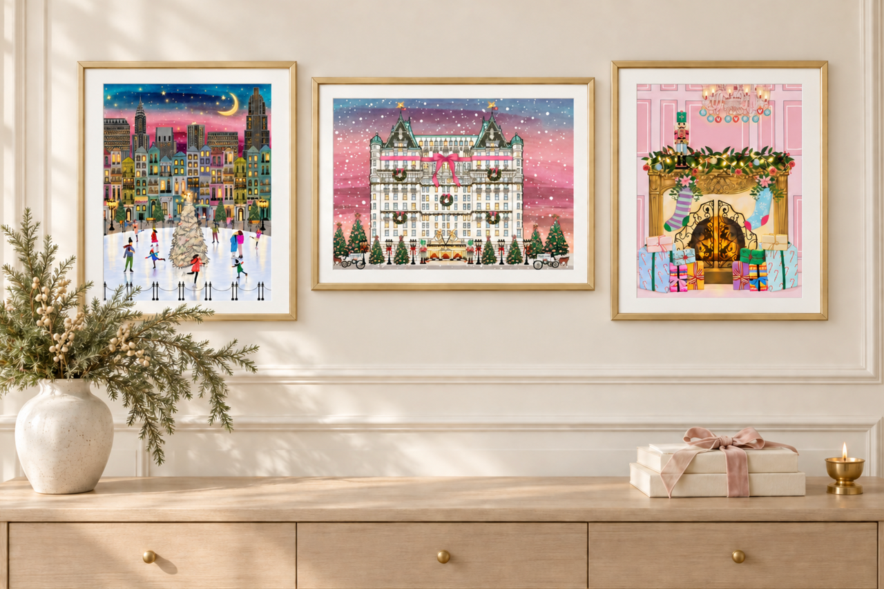 The Holiday Collection — Hand-Embellished Art Print Trio (11x14")