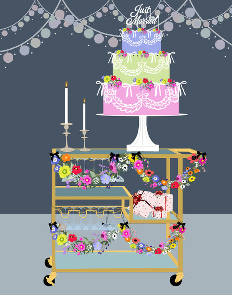 Just Married. (bar cart)