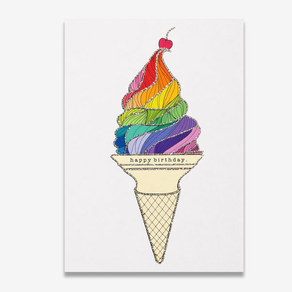Happy Birthday Ice Cream Cone