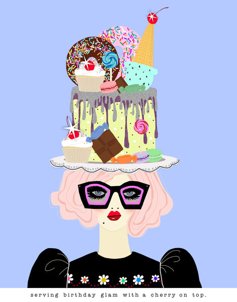 serving birthday glam with a cherry on top.