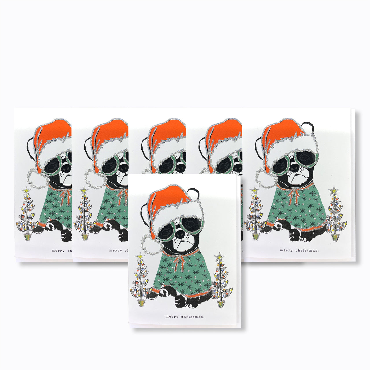 MERRY CHRISTMAS FRENCHIE 6 CARD BUNDLE