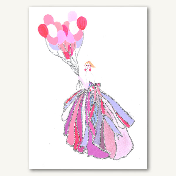 Pink Dress With Heart Balloons