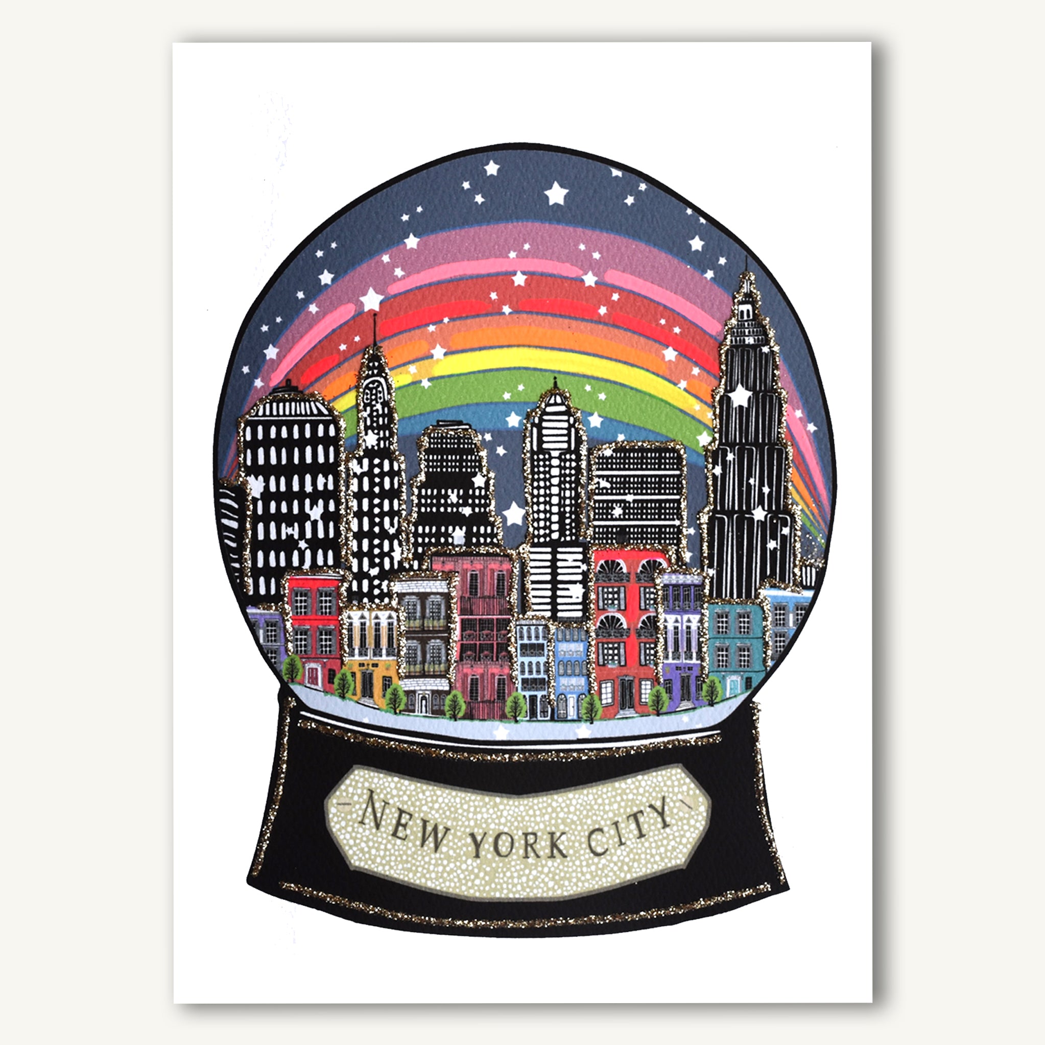 絶妙なデザイン new_york_city_rainbow_snowglob 絵画