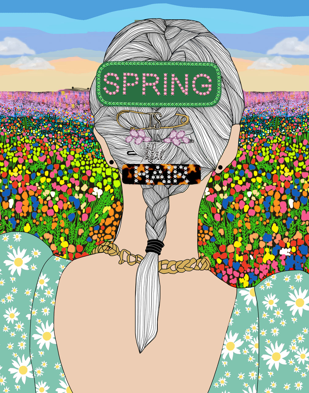 SPRING IS IN THE HAIR  (PRINT)